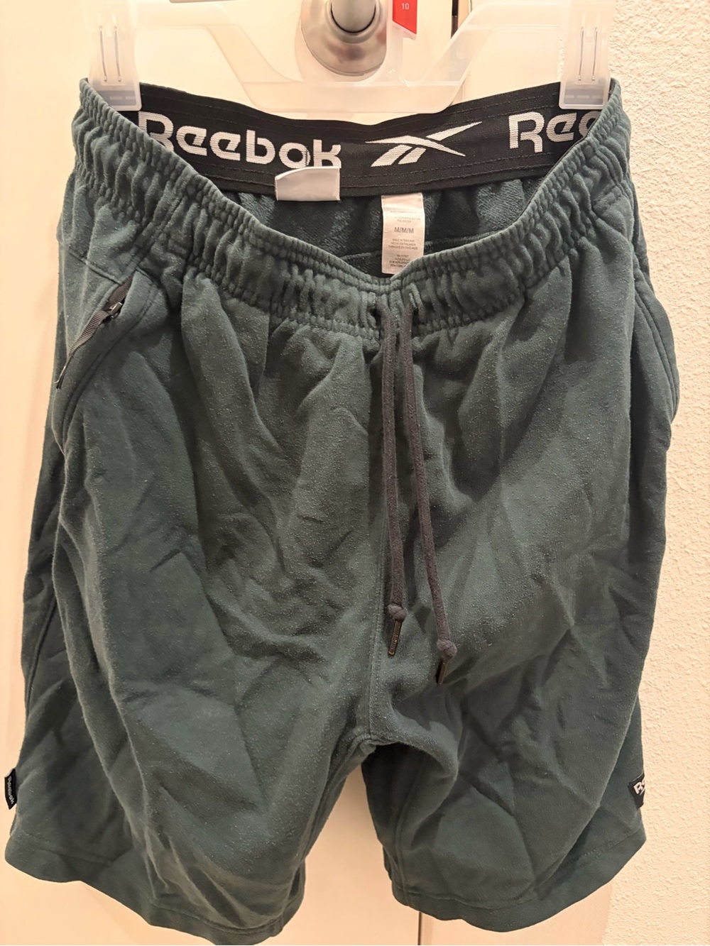 Reebok Men’s Forest Green Athletic Shorts with Black Waistband